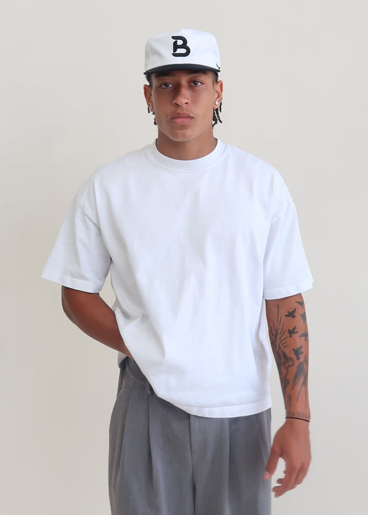 White Signature "B" Snapback